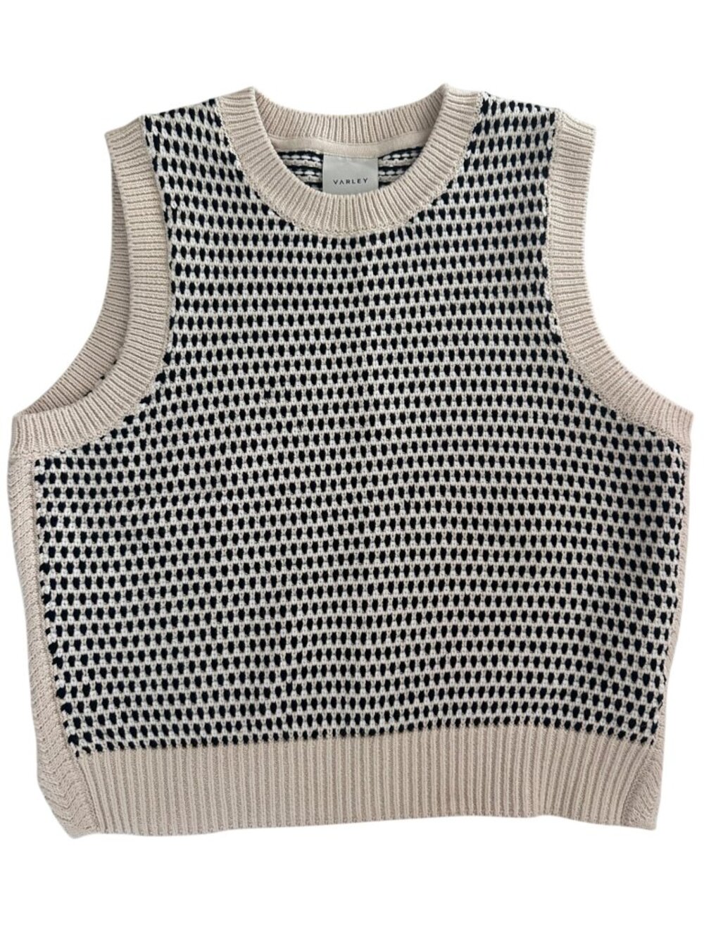 Varley Textured Knit Sweater Vest Birch Black